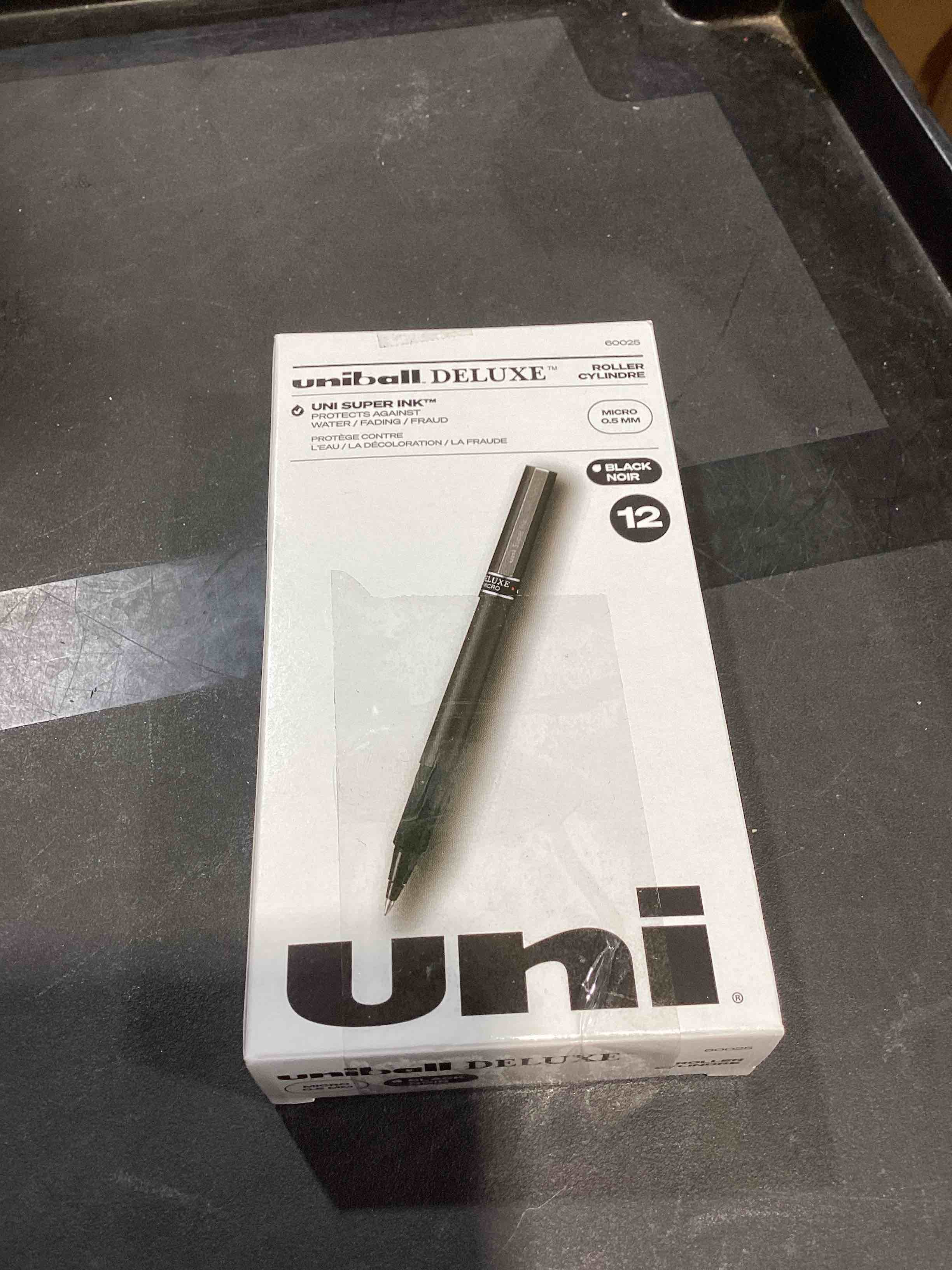 Condition photo showing New/Like New for uniball deluxe rollerball pens  micro point (0.5mm)  black ink  11count
