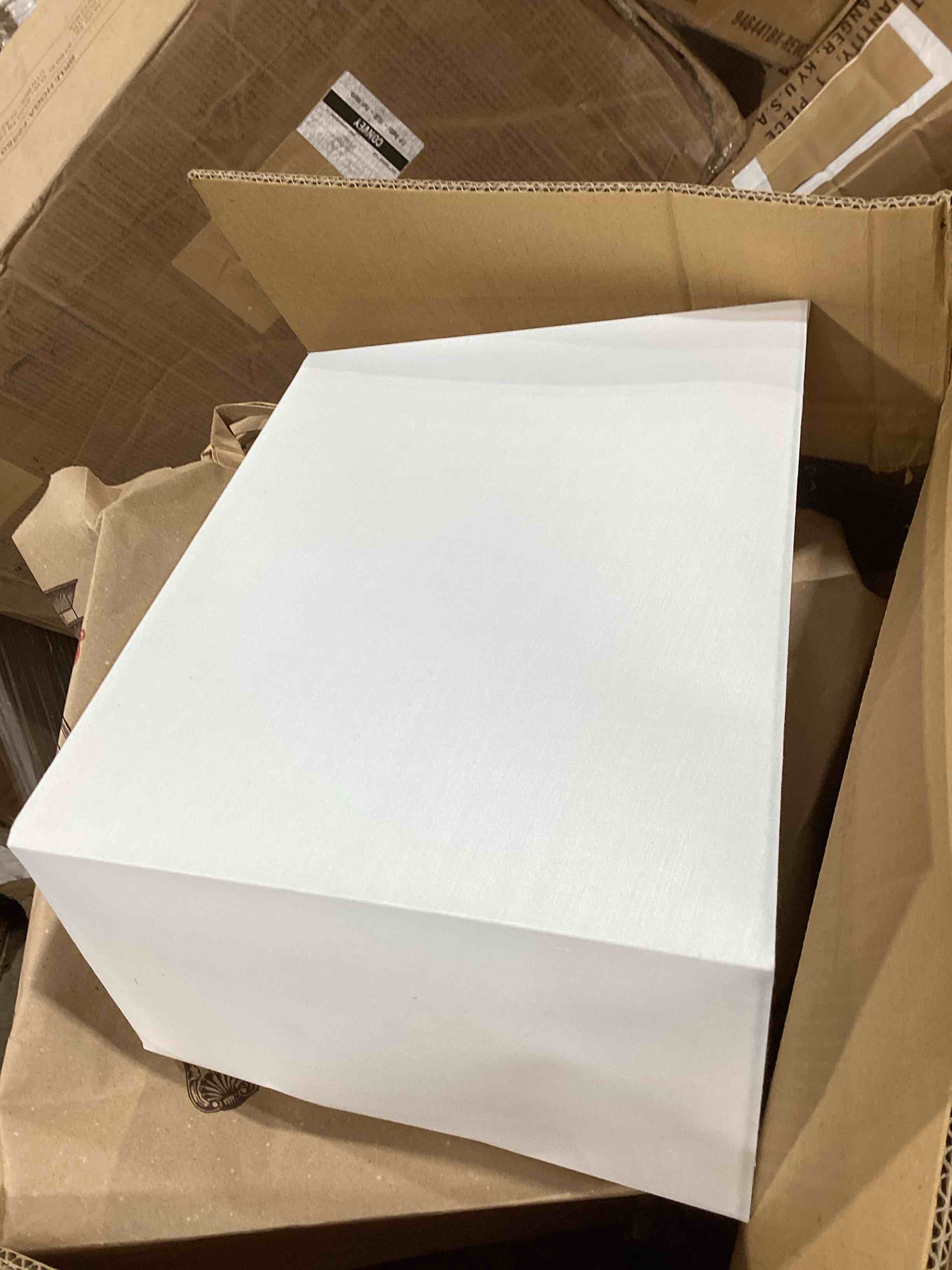 Condition photo showing Good Condition for rectangular drum lampshade (10x16) (10x16) x 11 softback white