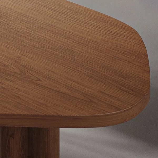 Condition photo showing Good Condition for nut-brown pentagon solid wood desks,  ( only  top ) 