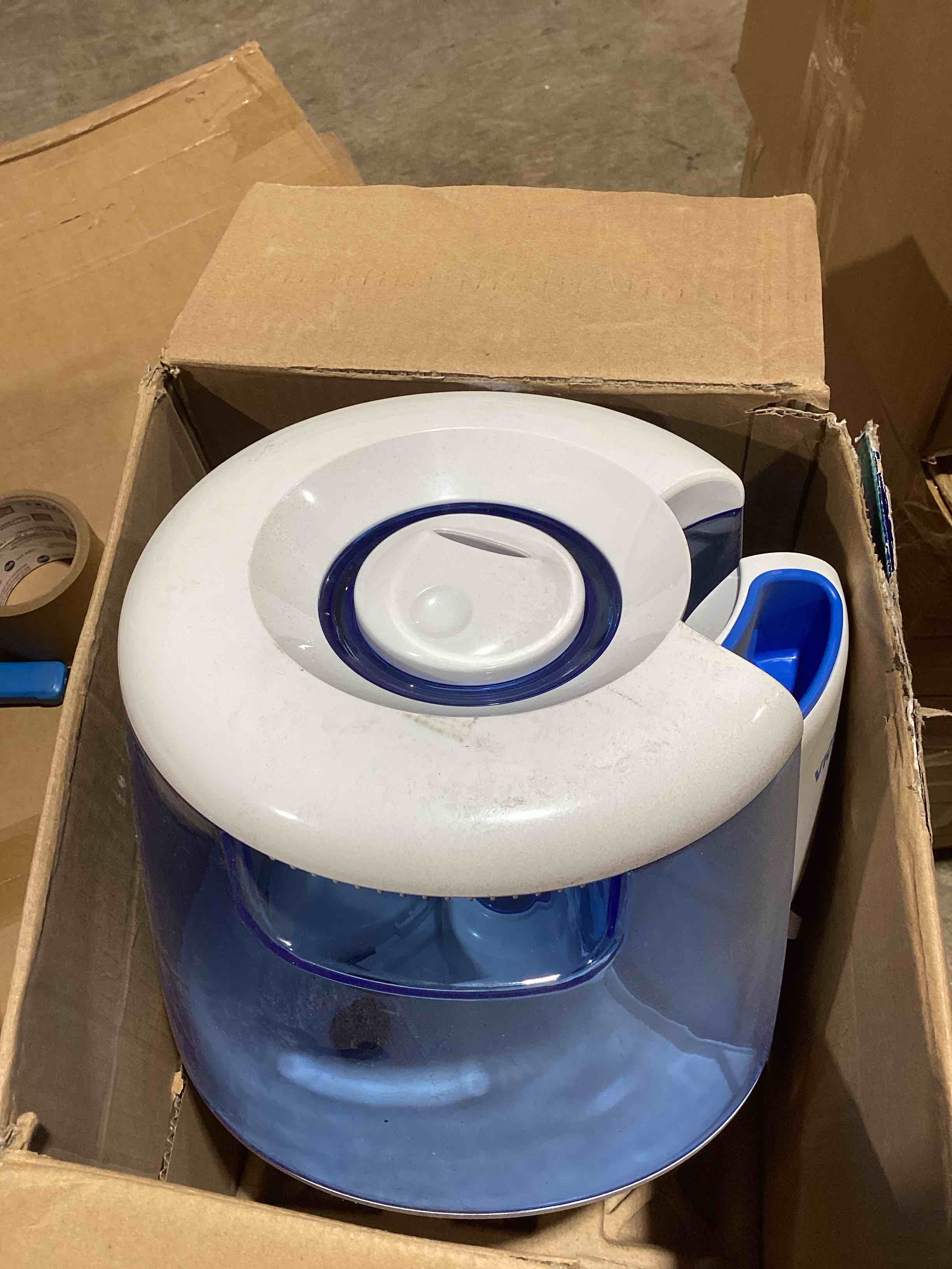 Condition photo showing As Is for vicks coolrelief cool mist humidifier small to medium room vaporizer for baby, kids, adults, 1.2 gal