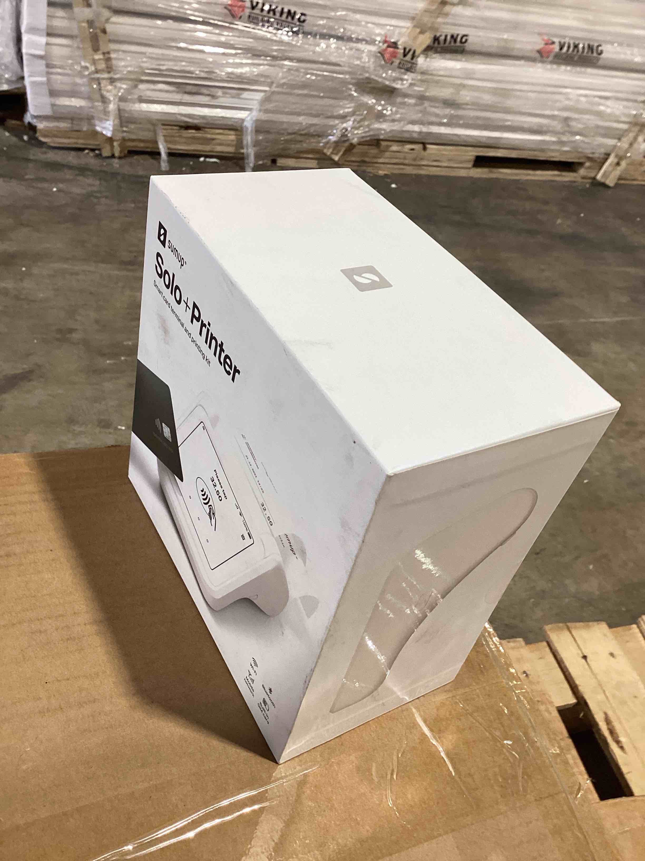 Condition photo showing New/Like New for sumup solo + printer bundle - credit card payment card reader. full touch-screen interface with free sim card and mobile data (sumup solo + printer)