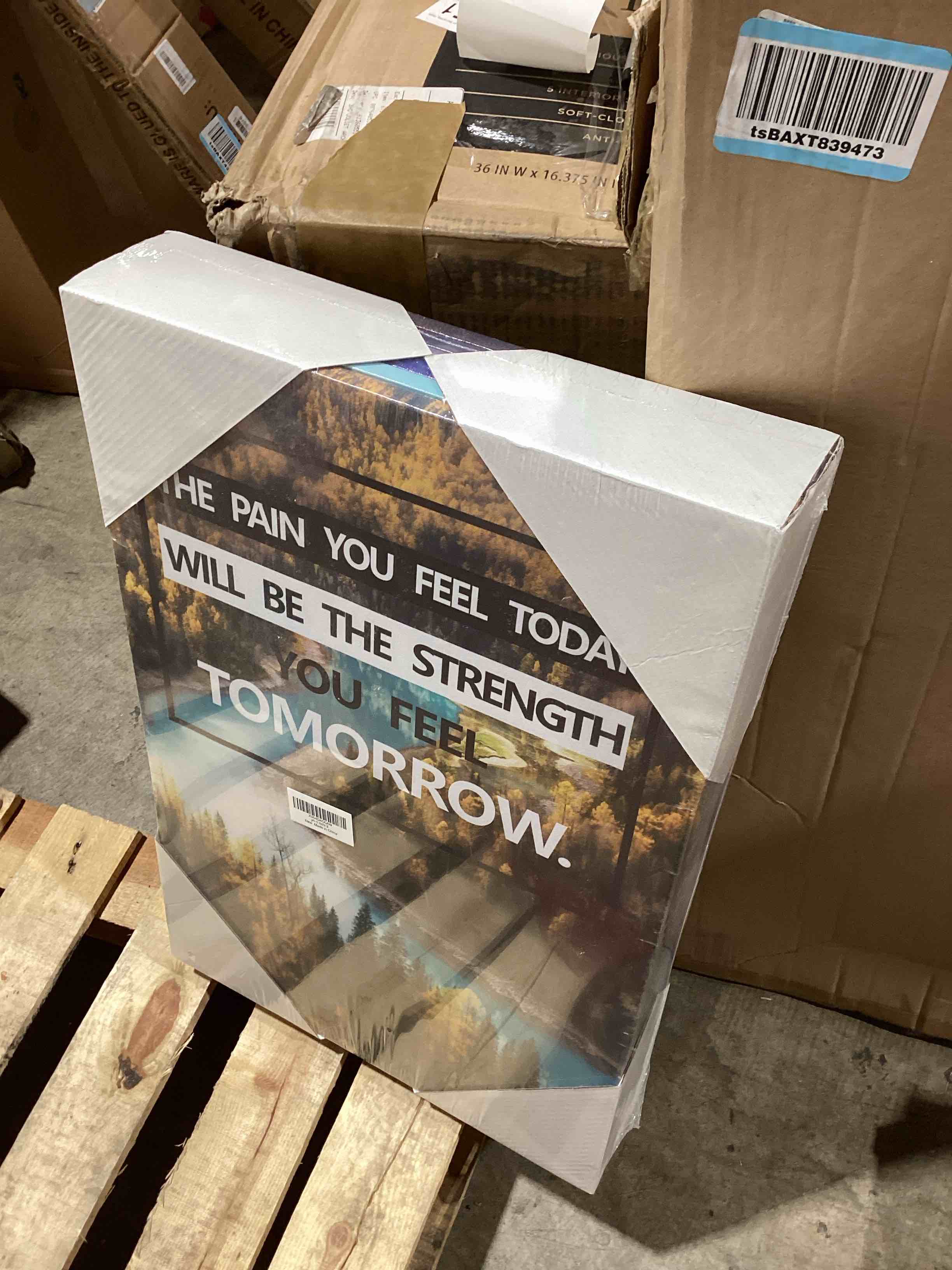 Condition photo showing New/Like New for inspirational canvas decoration painting, landscape canvas wall art?suitable for library, school, gym,office? living room decor,6-pack?tabletop/hanging(29 x 38cm) framed a inspirational a1