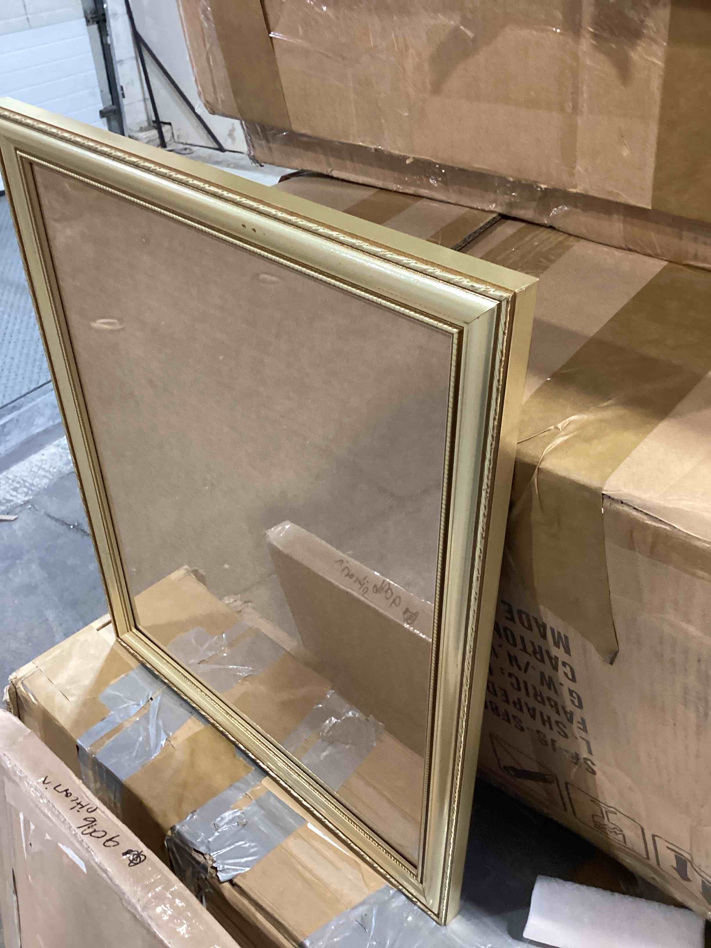 Condition photo showing As Is for vtg gold plated frame ornate glass red velvet back photo frame deco