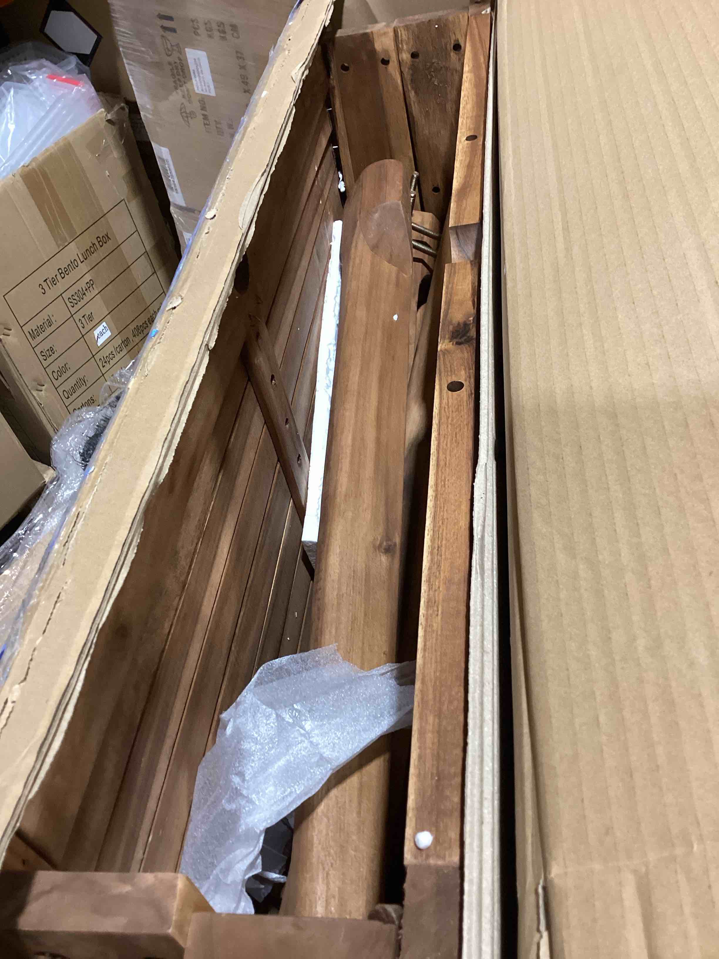 Condition photo showing As Is for incomplete: international caravan highland acacia americana 36-inch square dining table