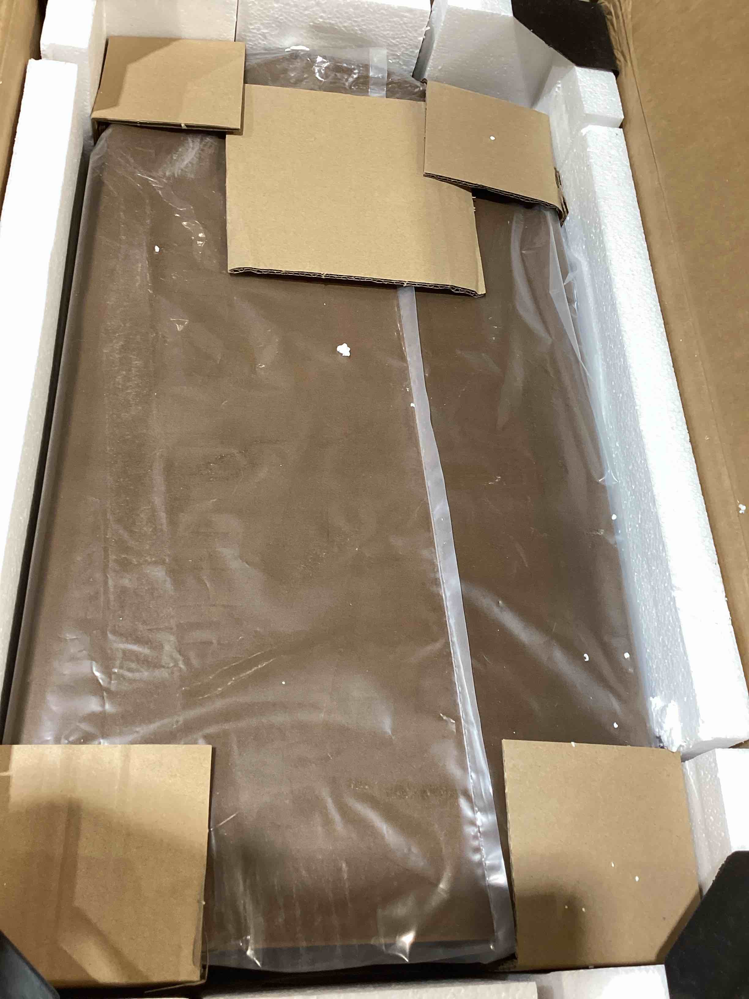 Condition photo showing New/Like New for solid wood side table, narrow bedside table, sofa table with 2 drawers & shelf, vintage brown, no assembly required, compact sofa end table for living room, bedroom