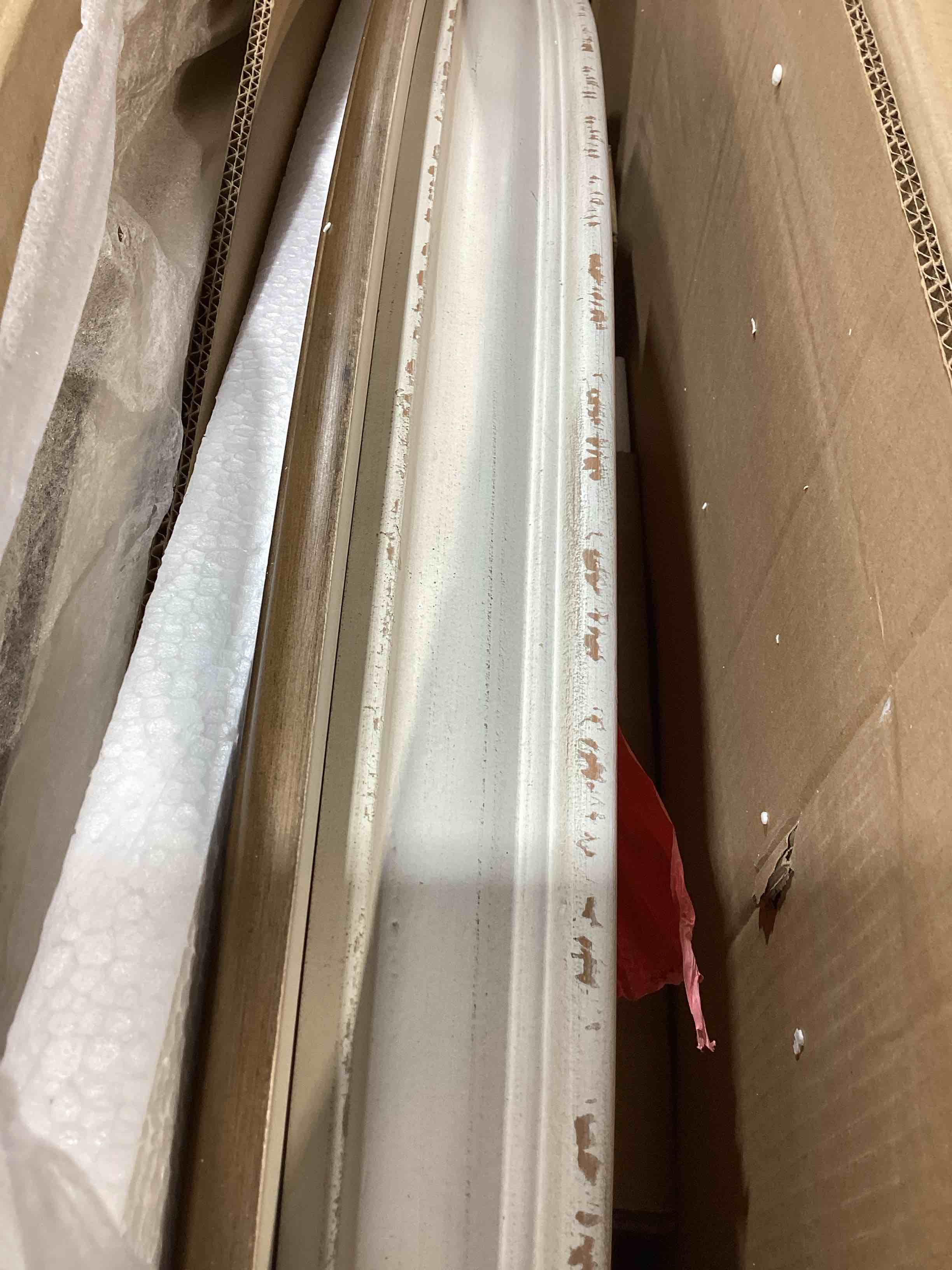 Condition photo showing Good Condition for signature design by ashley realyn white and brown farmhouse style coffee table with storage shelf