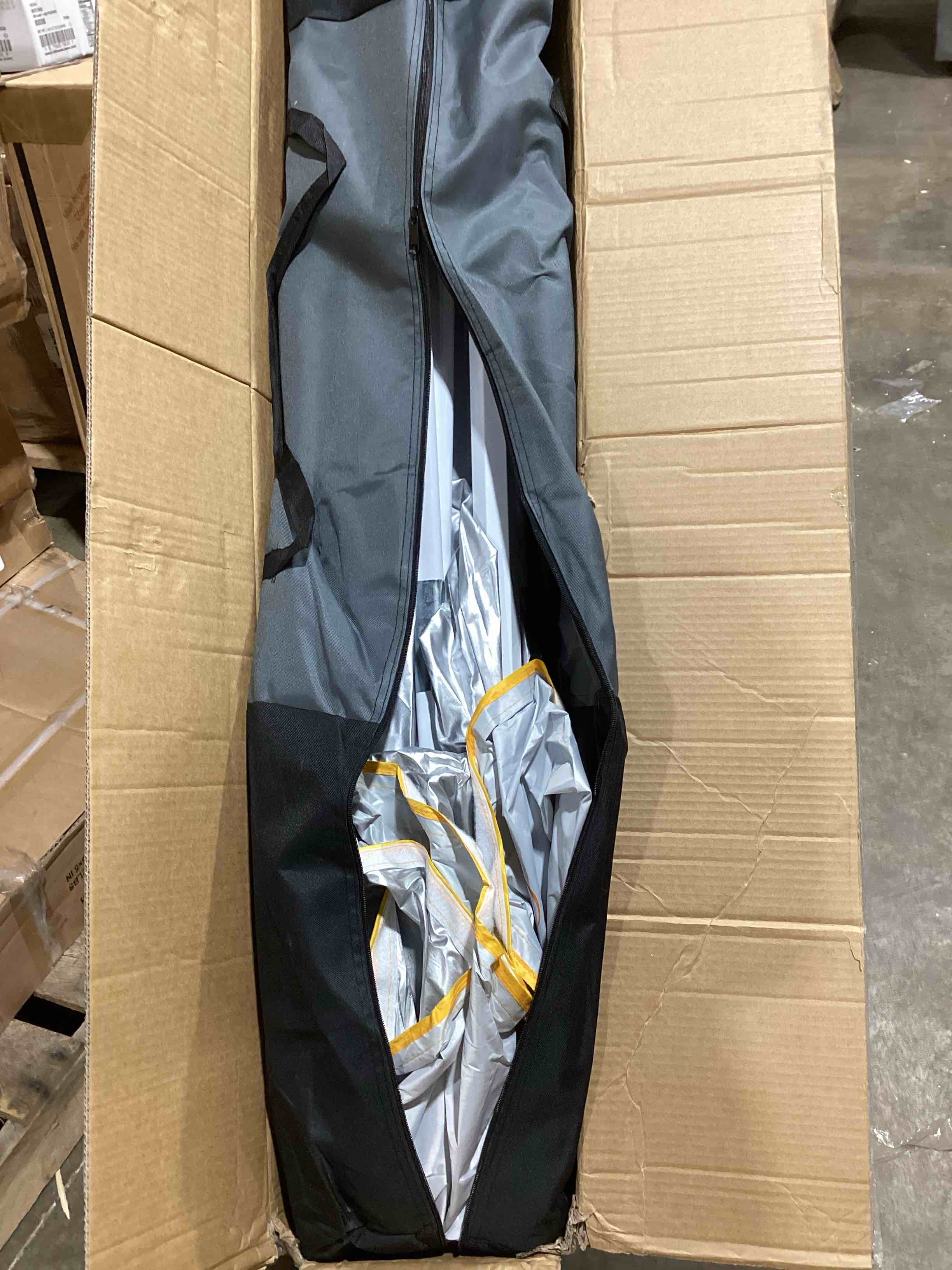 Condition photo showing As Is for hoteel 6.6x6.6 pop up canopy tent heavy duty with 4 sidewalls, waterproof party tent, easy set-up commercial instant tents with hand bag, rope & nail, hexagonal leg (1-year warranty)