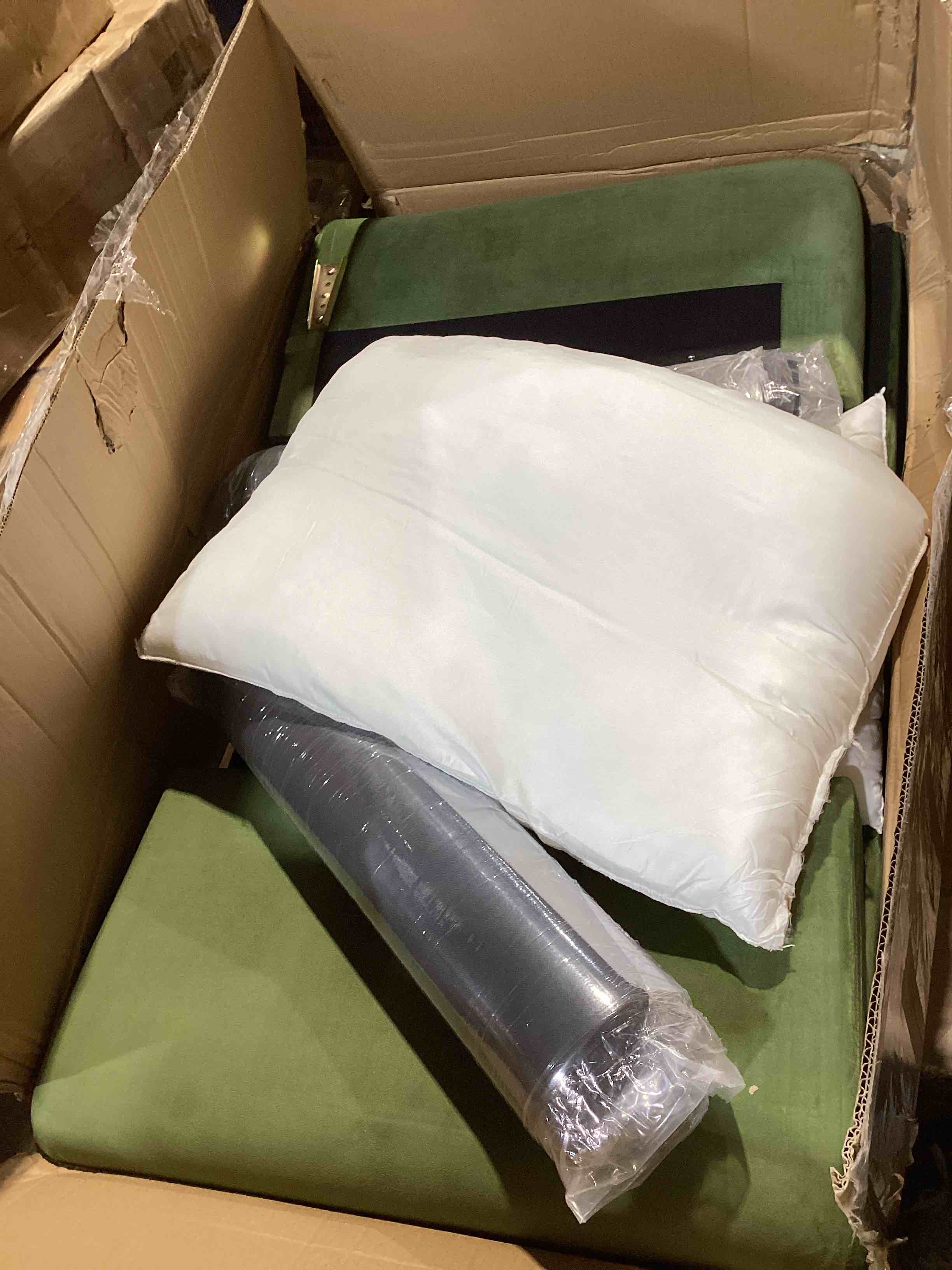 Condition photo showing Good Condition for incomplete: dotson 58" velvet round arm sofa loveseat