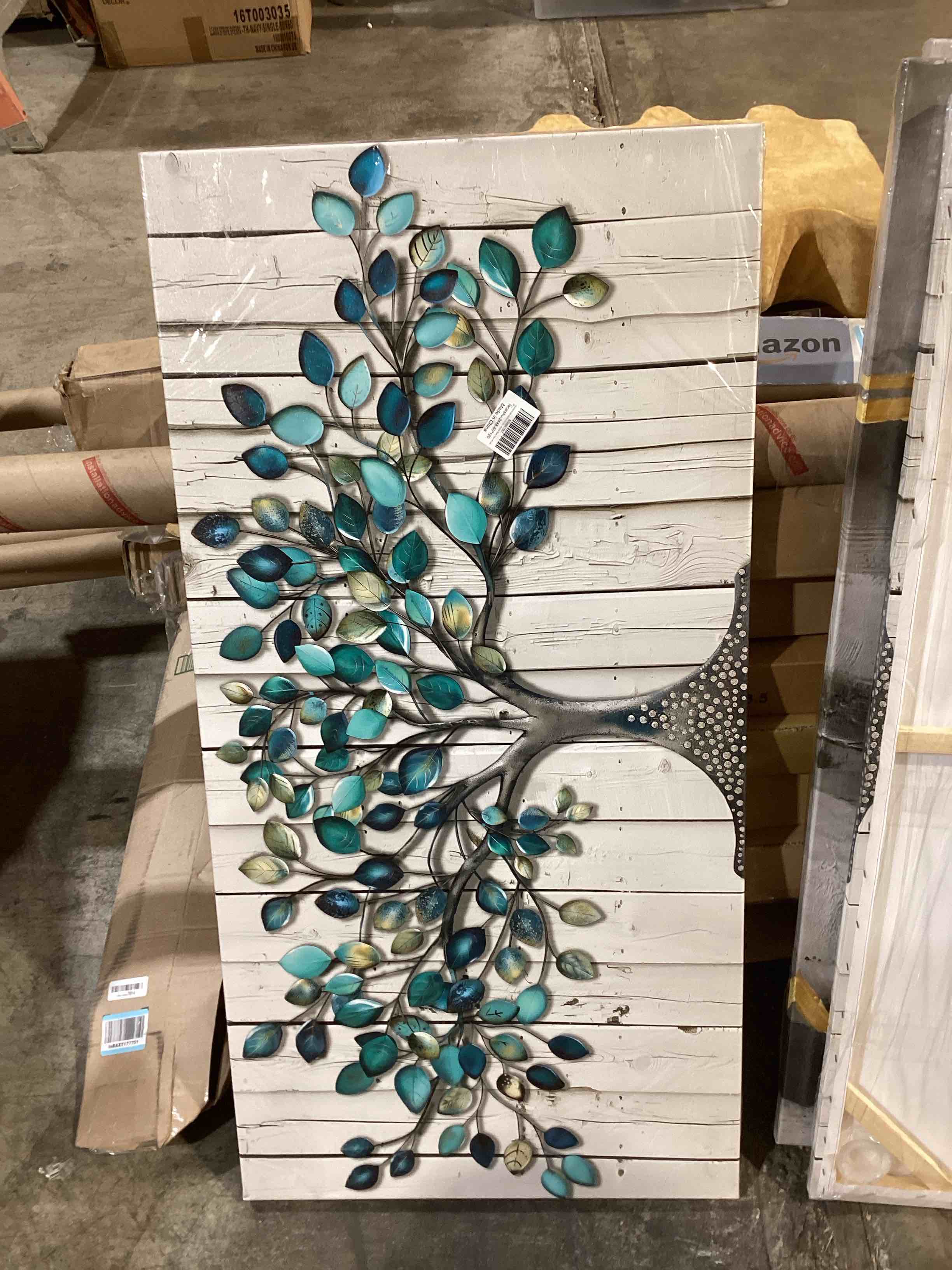Condition photo showing Good Condition for chatyoung wall art for bedroom - modern paintings wall pictures green tree of life landscape artwork for living room bathroom dining room office kitchen home decor 40"x20" green tree 40"l x 20"w