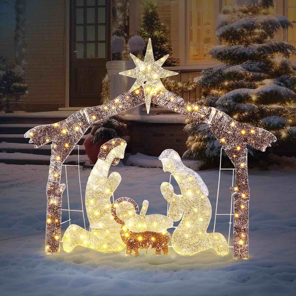 ubesgoo lighted nativity scene decor