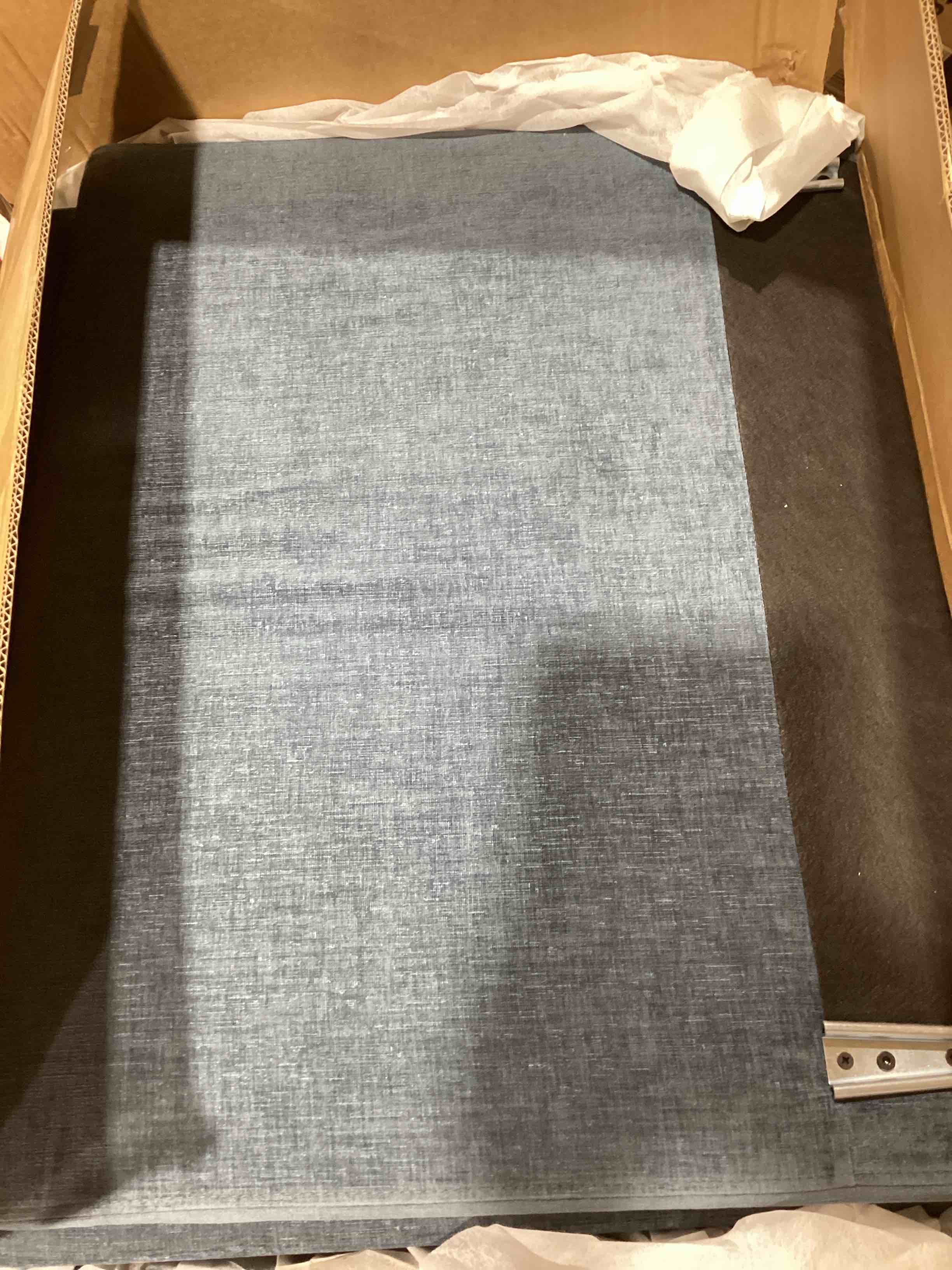 Condition photo showing As Is for incomplete: one seater sectional sofa without color light blue
