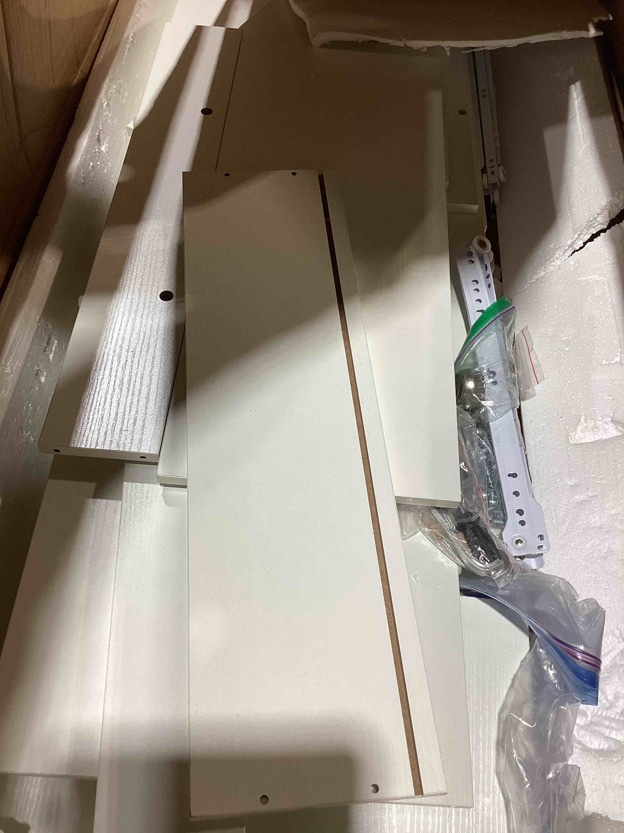 Condition photo showing Good Condition for freestanding small 24" closet system with 2 wood drawers