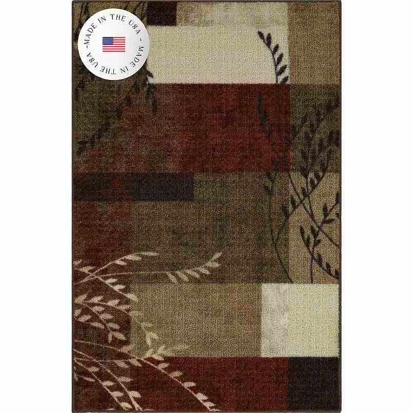 Maples Highland Textured Patchwork Print Area Rugs & Washable Throw Rugs, Sienna Swindon, 36 Inch x 60 Inch 