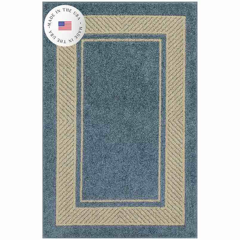 Sonoma Goods For Life Estate Border Area & Washable Throw Rug, Blue, 43 Inch x 29 Inch 