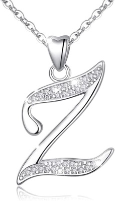 Sterling Silver Italian Made Diamond Cut Letter Z Pendant
