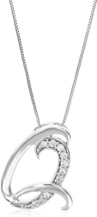 Sterling Silver Italian Made Diamond Cut Letter Q Pendant