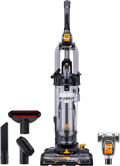 EUREKA PowerSpeed Lightweight Bagless Upright Vacuum Cleaner with Pet Turbo Brush, for Carpet and Hard Floor, Plum (B09FMXPVS4)
