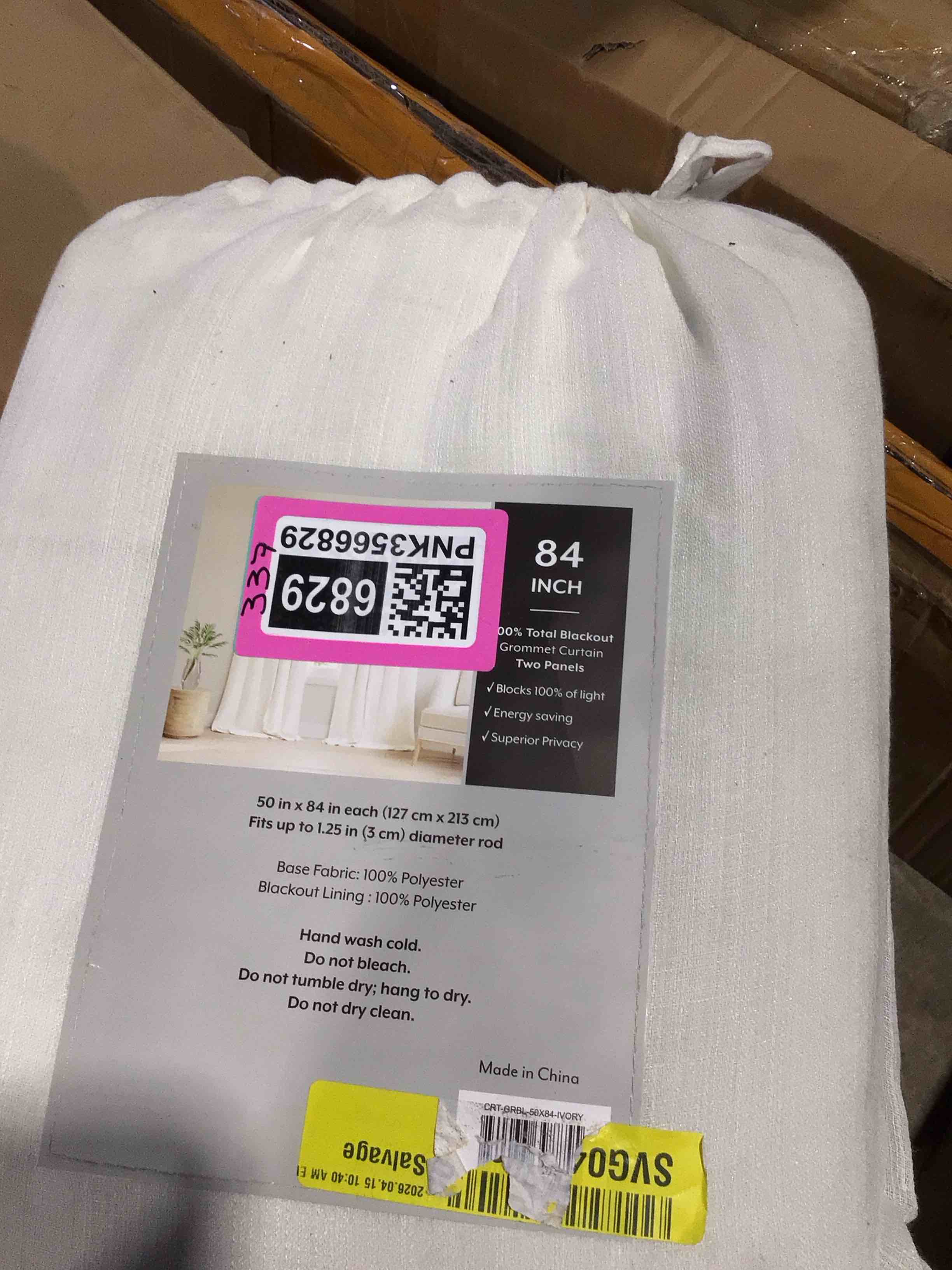 Condition photo showing Good Condition for ienjoy home home collection 2 panel 100% total blackout 2 piece grommet curtains set, 50" x 84"