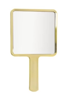  11* golden square frame handheld mirror