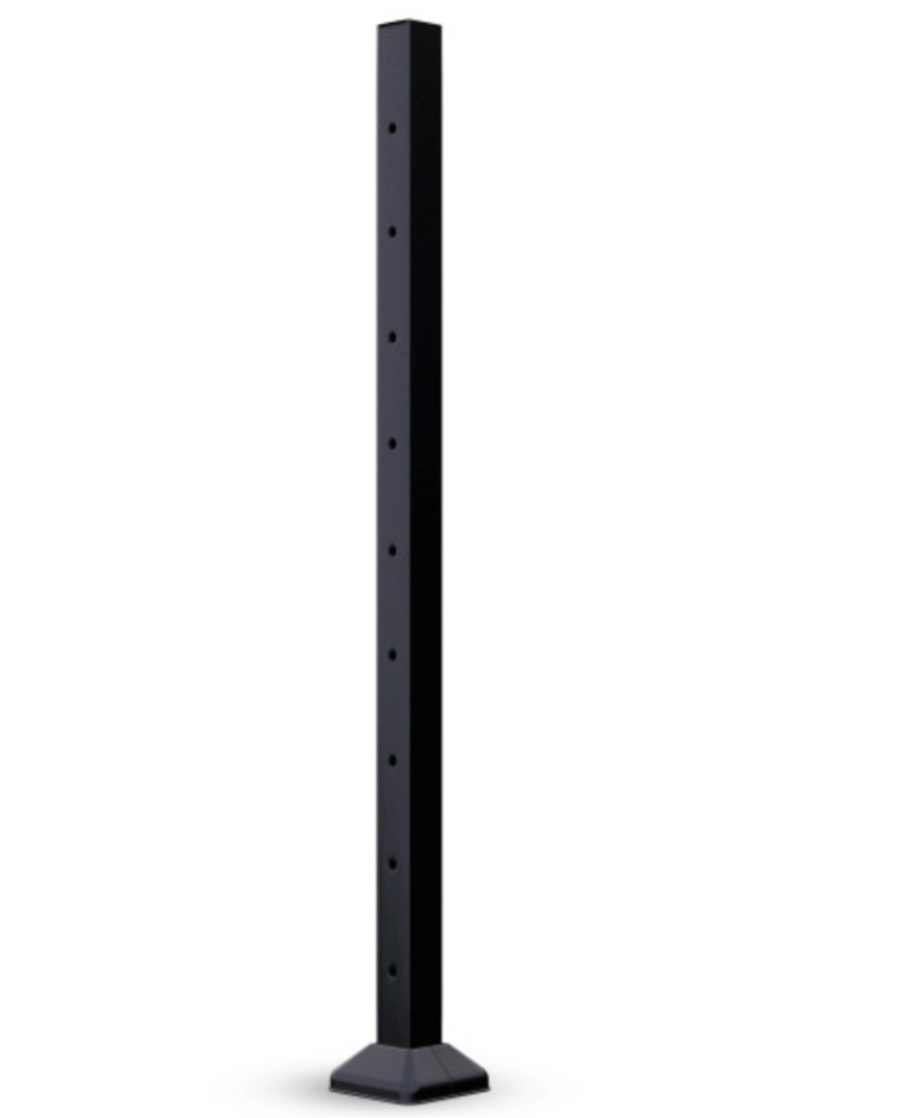 36" Level Drilled Cable Railing Post For Deck Railing - matte Black