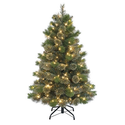 Christmas Artificial Tree 4.5FT with Lights and Mixed Frosted Pine Co