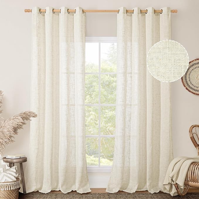 draycott polyester linen textured light filtering semi - sheer gromm