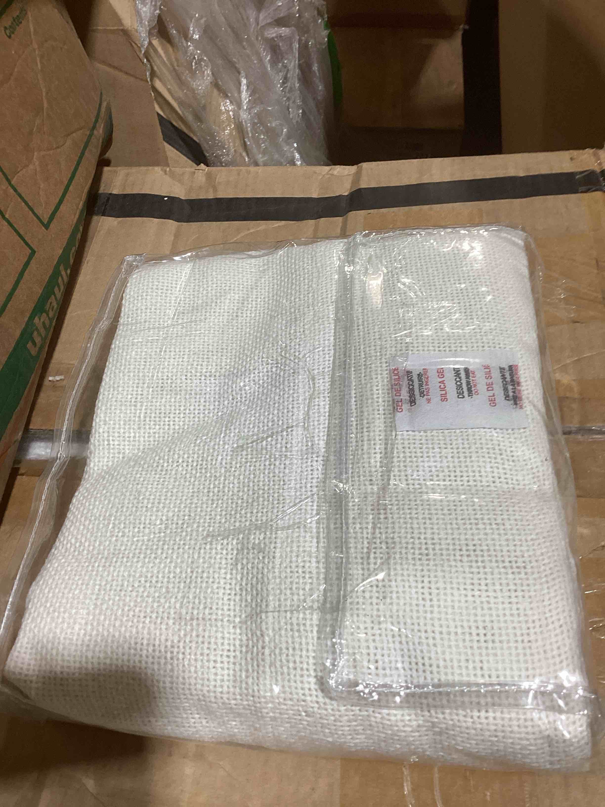 Condition photo showing Good Condition for vhc brands burlap antique white farmhouse kitchen curtain rod solid color swag pair- 2 pieces, 36 x 36 inches