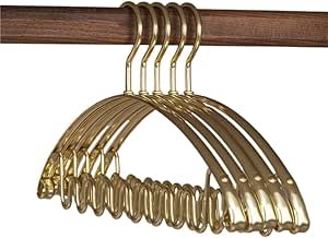 Hangers for Clothing 5pcs Metal Wave Shaped Clothes Hangers Scarves Hanging Storage Rack Coat Hanger Organizer Hangers Coats Suit Dress(Gold
