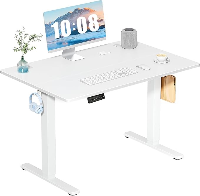 Elektrischer Steh pult Bureau debout Sectriq Escritorio de pie eléctri color white 