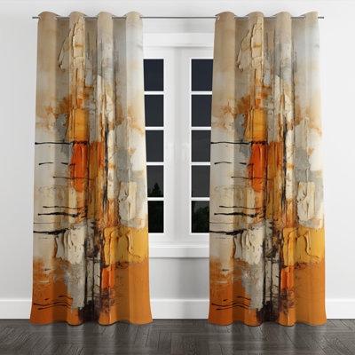 Orange Impressions IlI- Abstract Collages Curtain - Velvet Room Da 1 piece 
