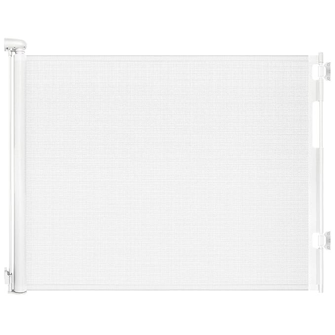 Upgraded Retractale Baby Gat. Indoor & Ontdoor U'se (White)