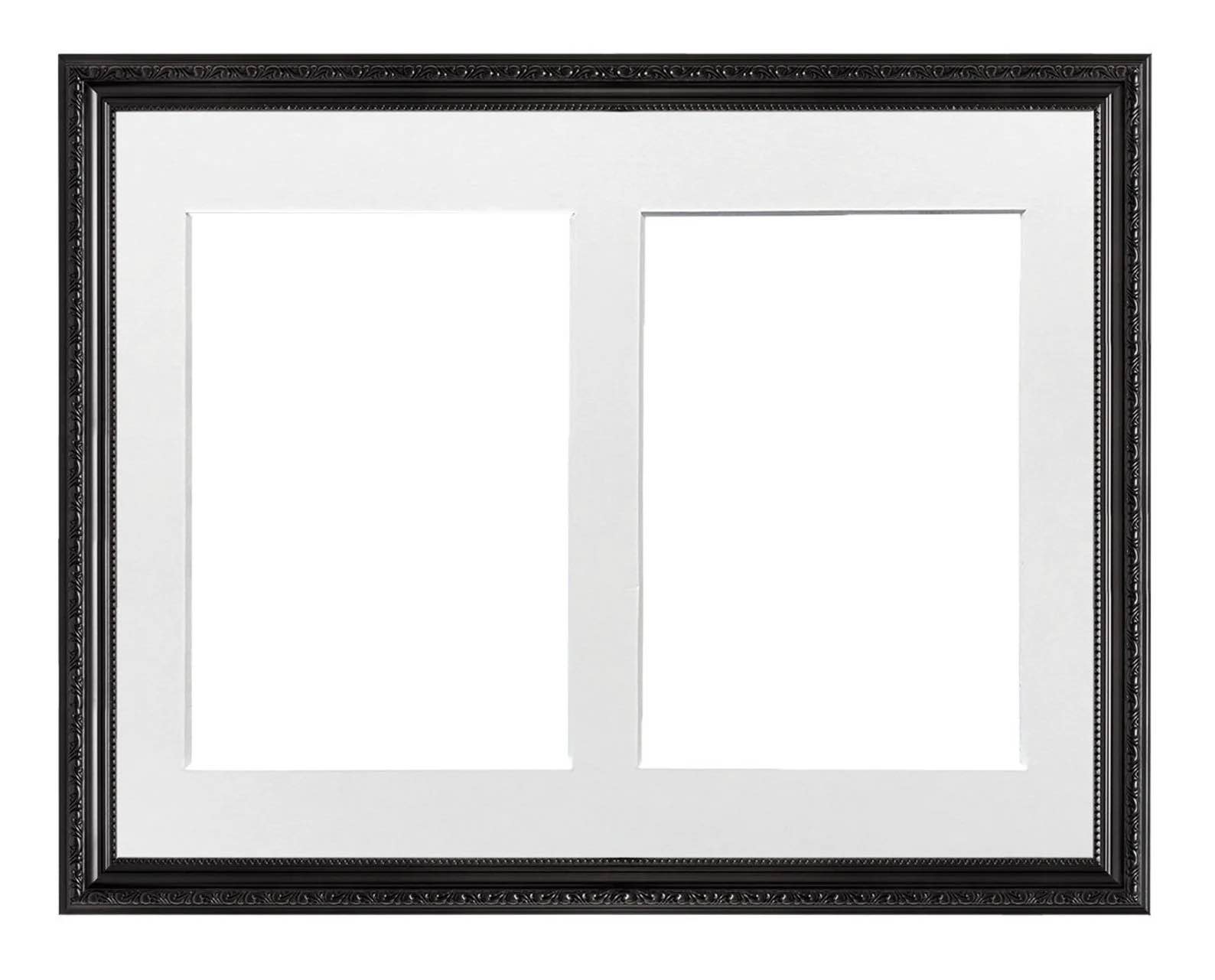 Shabby Chic Black Photo Frame: Multi Aperture Mount
