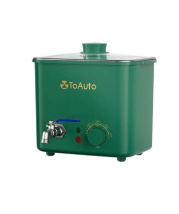 toauto 4qts green wax melter for candle making - diy electric candle wax melting pot with quick pour valve & temperature controller for candle craft maker beginner ac 120v