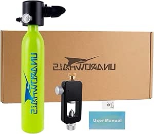 ns3000a portable mini scuba tank with 0.5l capacity support 5-12 mins underwater breathing (<10m) for diving sightseeing water rescue backup air source and existing inflatable equipment