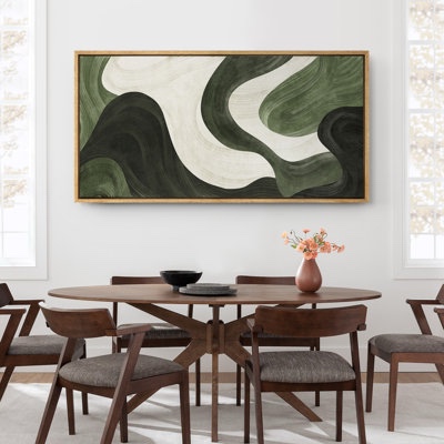 faux -texture abstract green minimalist modern artwork - extra larg