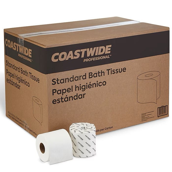 Coastwide Professional™ Toilet Paper, 1-ply, White, 1000 Sheets/Roll, 96 Rolls/Carton