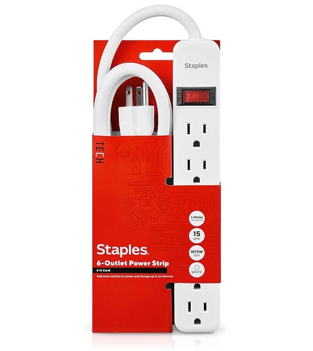 Staples TECH 6-Outlet Power Strip