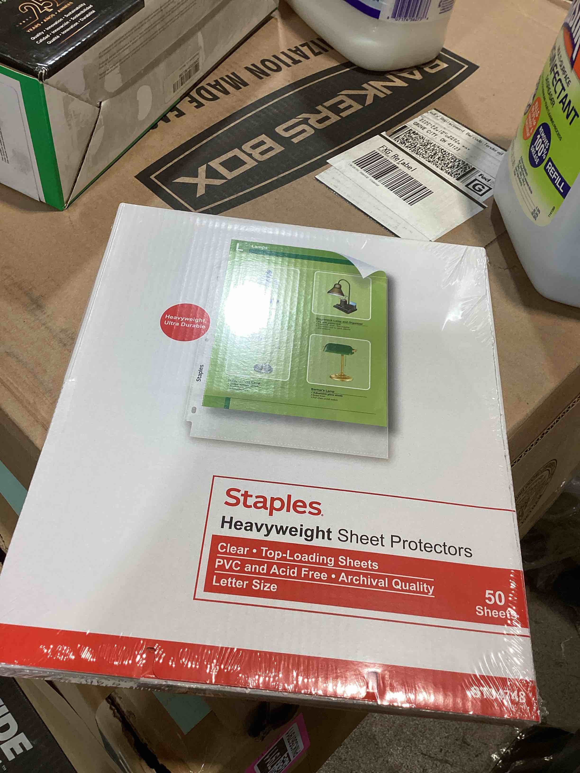 Condition photo showing New/Like New for staples heavyweight sheet protectors