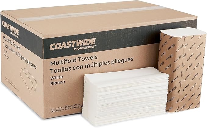 coastwide professional multifold towels, white, 250 sheets/ 16 pck (c-15.5-ag25)