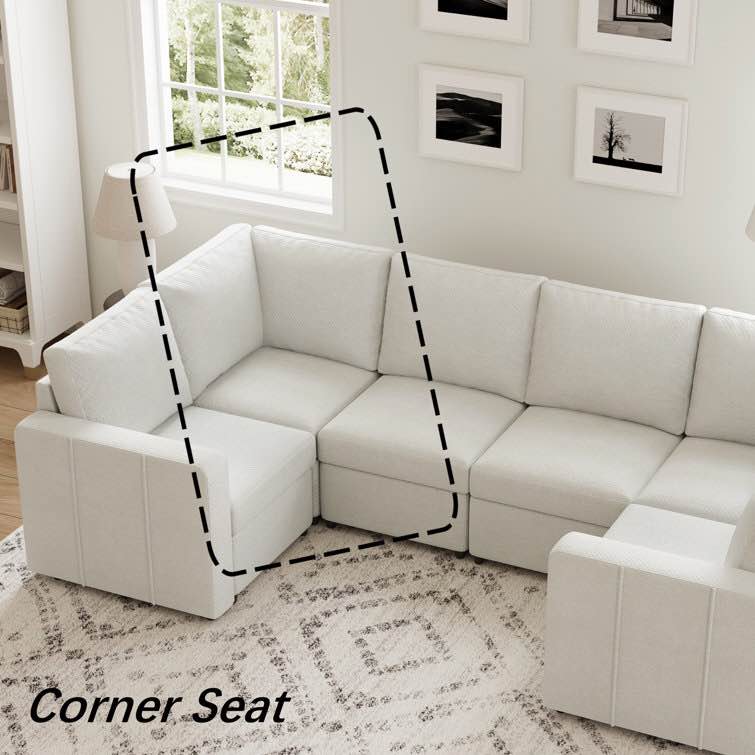 ( incomplete 1 box ) Armless Corner Single Seat Module For Modular Sectional Sofa
