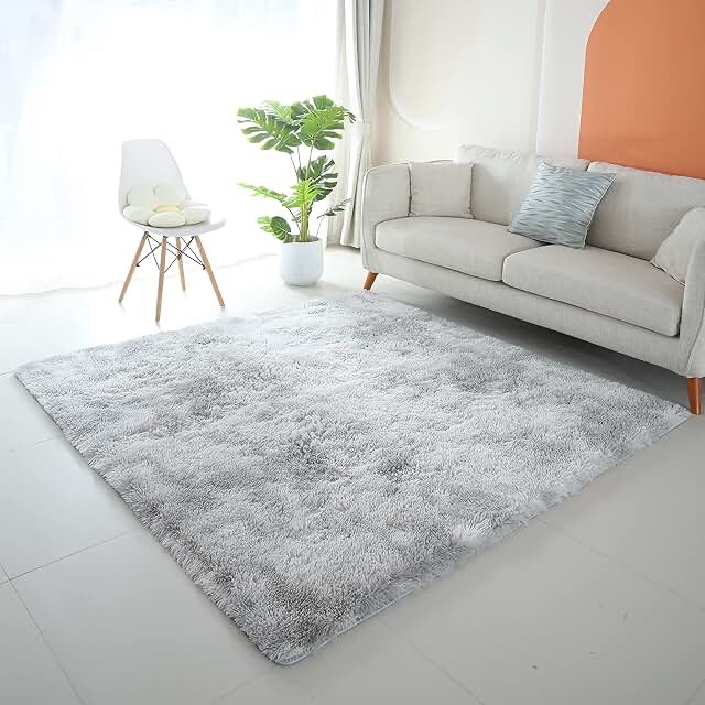 shahen shag gray area rug, size unknown (similar to stock photo)