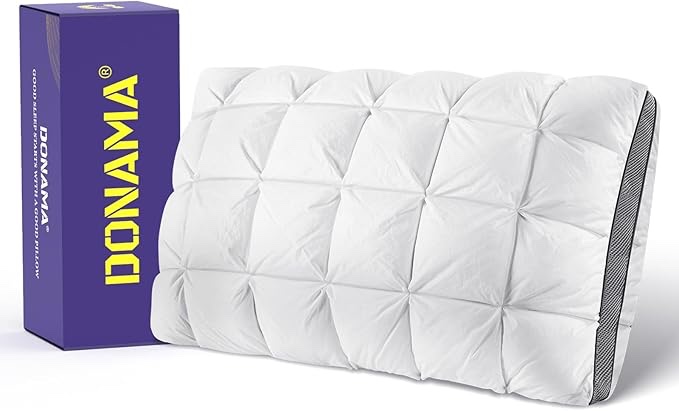 DONAMA Pillows King Size for Sleeping, Fluffy and Supportive with Super Soft Down Alternative Fill Pillows, High-Resilience Dimensional Pleated Bed Pillow for Side, Back, and Stomach Sleepers