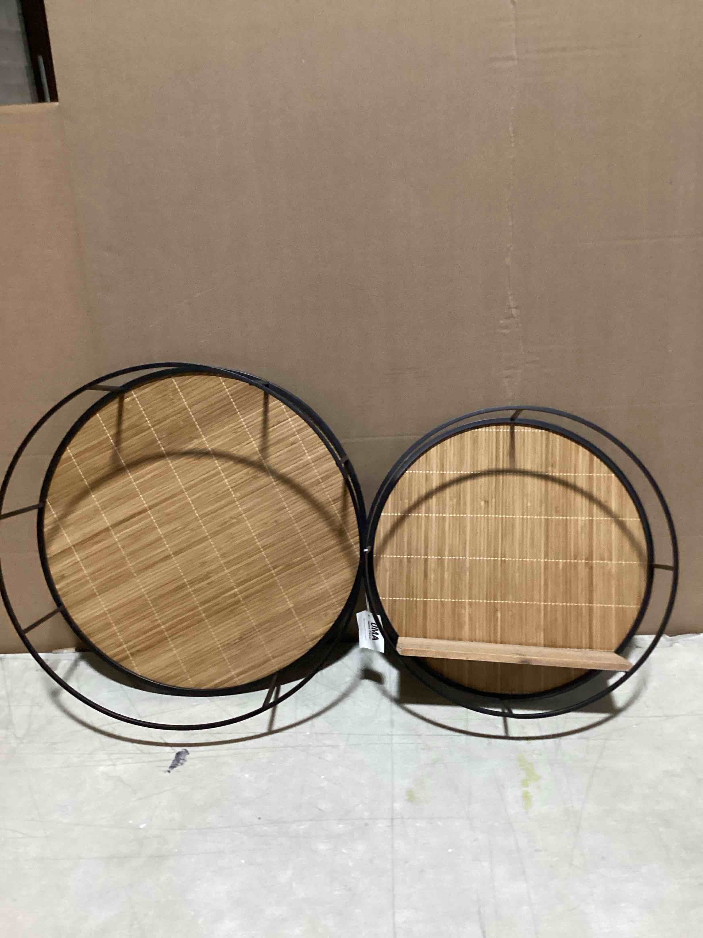 METAL CANE WALL SHELF SET OF 2