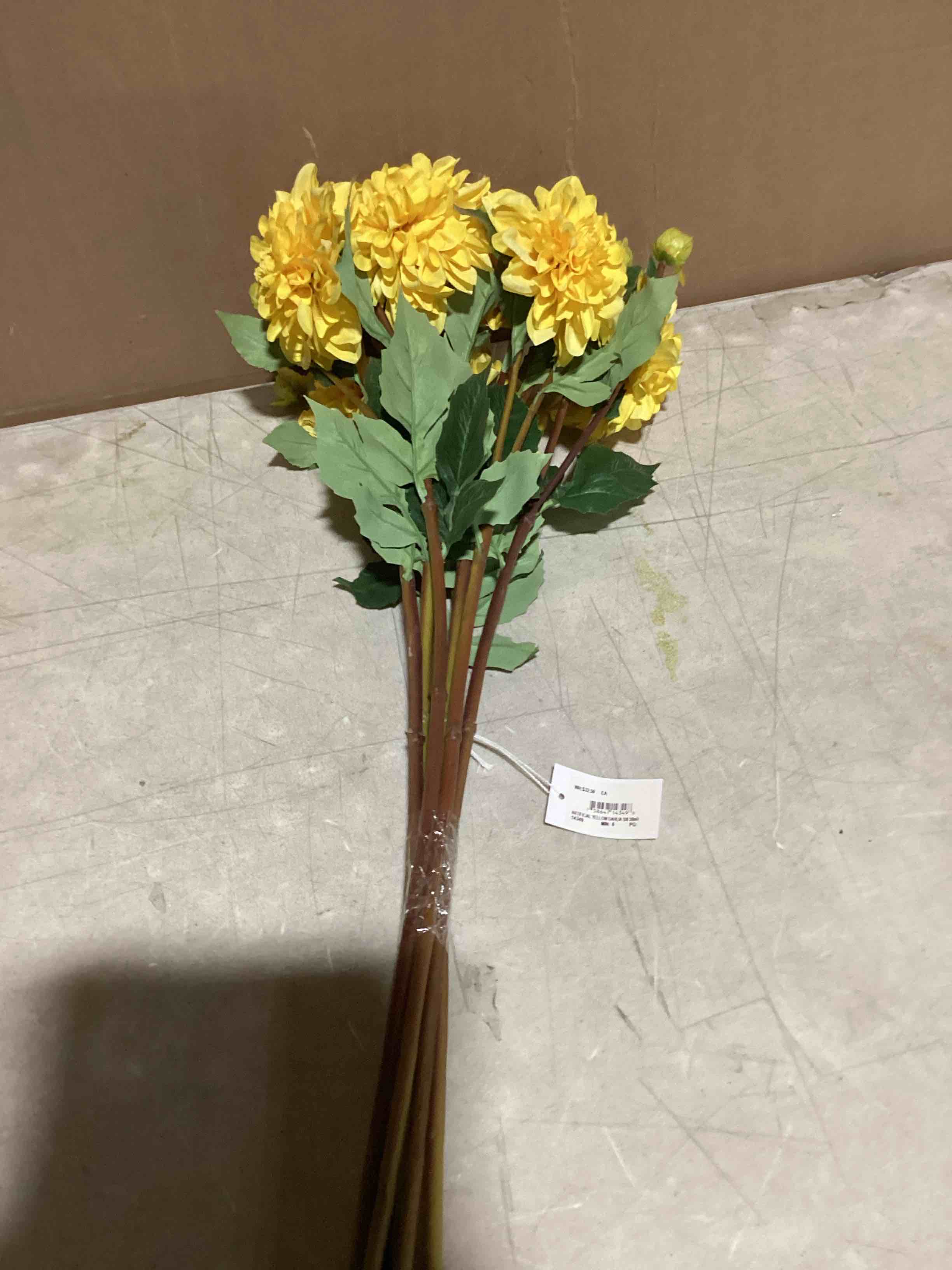 ARTIFICIAL YELLOW DAHLIA 