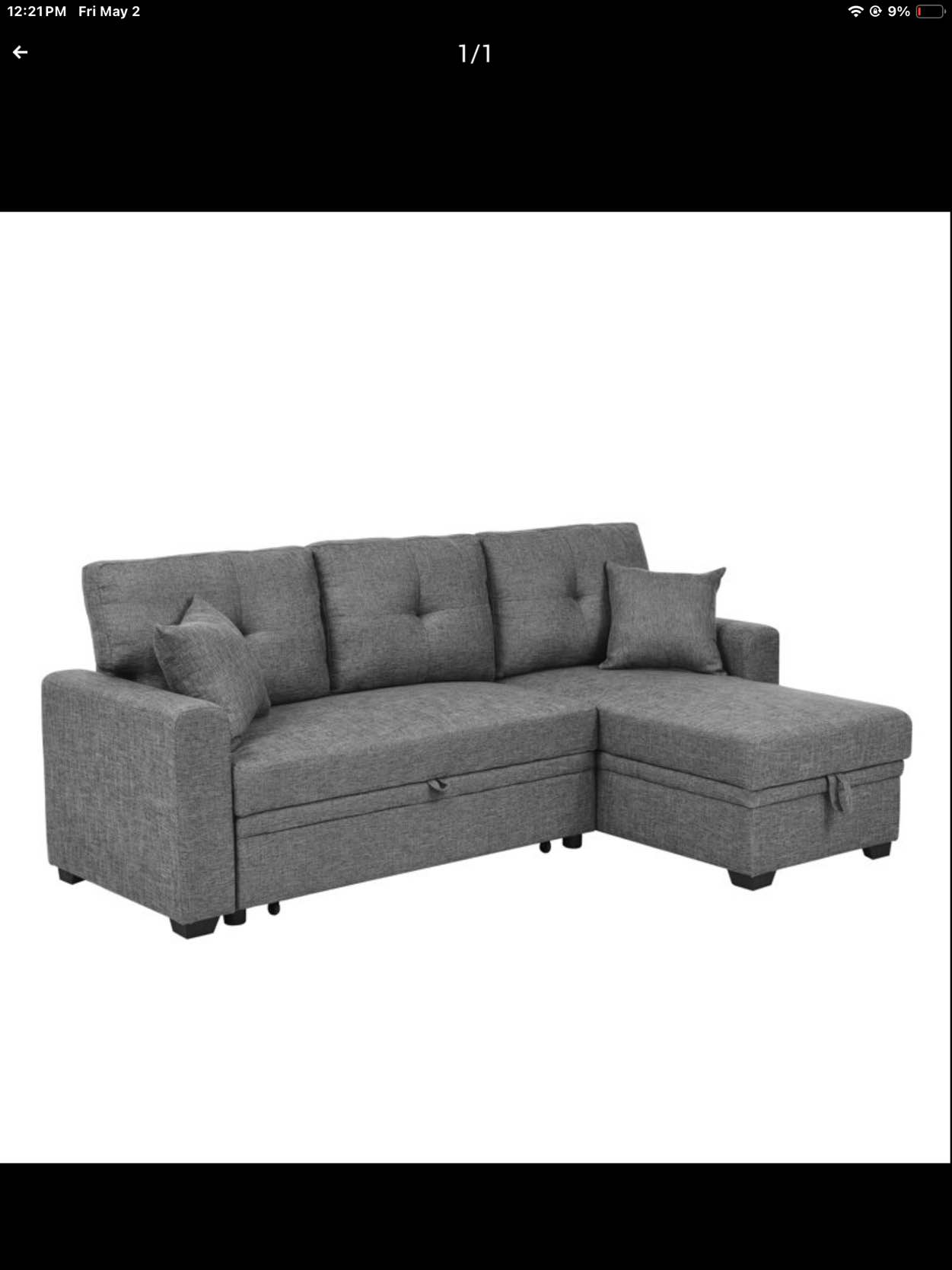 Sem 85.5'' Upholstered Sleeper Sofa Fabric: Medium Gray Polyester