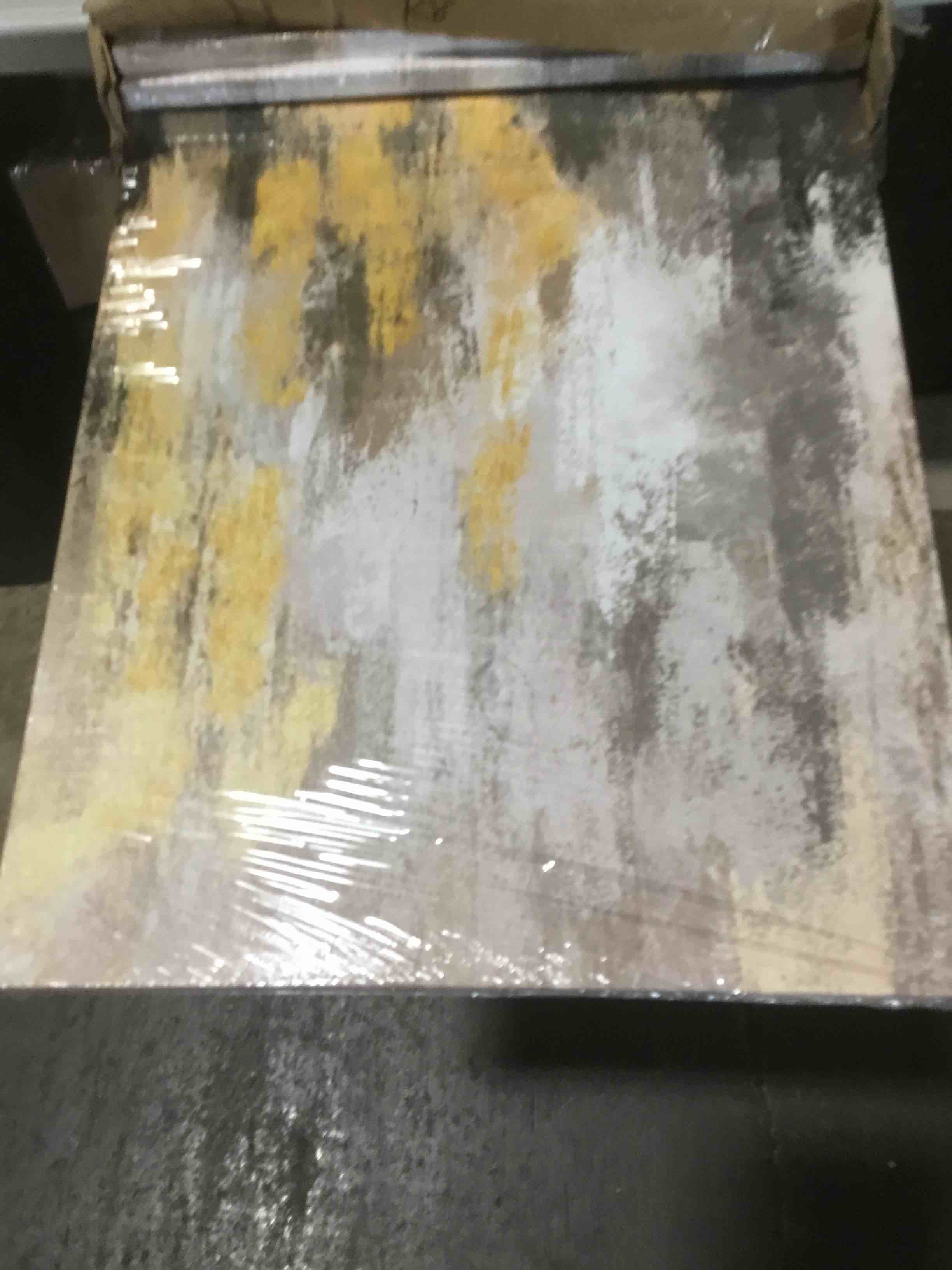 yellow and brown 3 pc wall art 