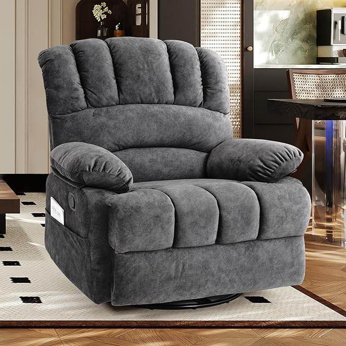 (box 1 of 2) (incomplete) oversized manual swivel glider rocking chair 
