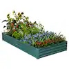 8 ft. x 4 ft. x 1 ft. Galvanized Steel Raised Garden Bed Planter Box for Vegetables, Flowers, Herbs
