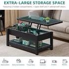 ftlfct-6023YITAHOME Lift Top Coffee Table, 3 in 1 Multi-Function Coffee Tables with Storage for Living Room, Farmhouse Modern Dining Table for Small Reception Room/Home Office, Black