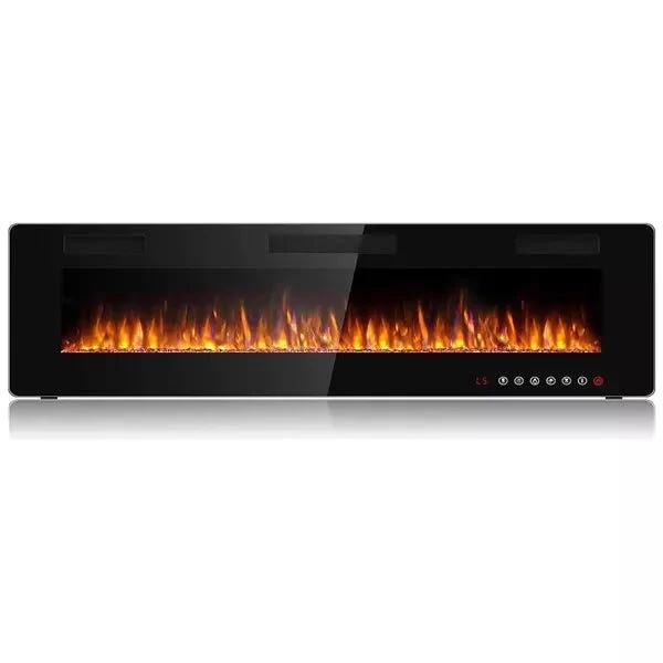 Vitesse Ultra-Thin Wall Mounted & Recessed Electric Fireplace, 72 inch